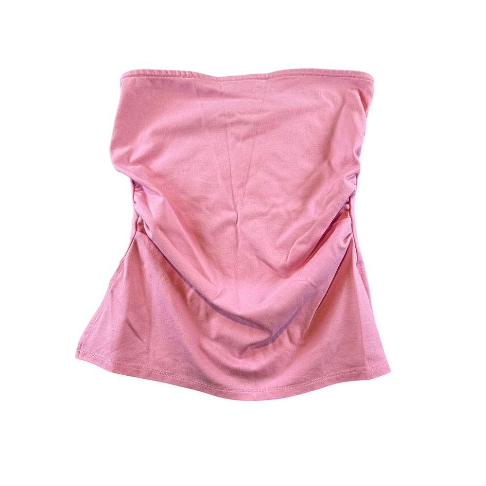 Blenca Pink Ruched Side Strapless Tube Top Medium